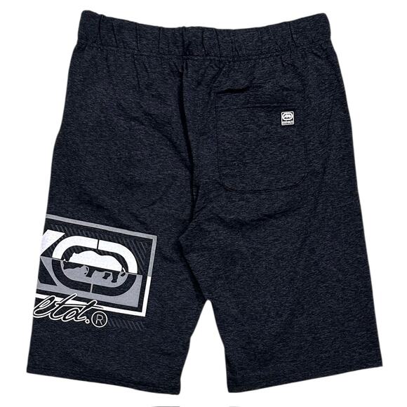 Ecko Unltd Men's Reflective Puff Print Activewear Shorts in Jet Black - Picture 2 of 4